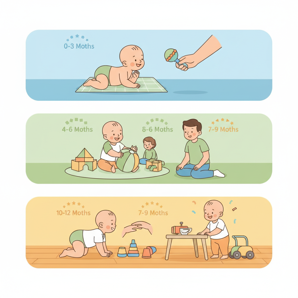 0-12 ay bebek motor gelişimi basamakları infografik