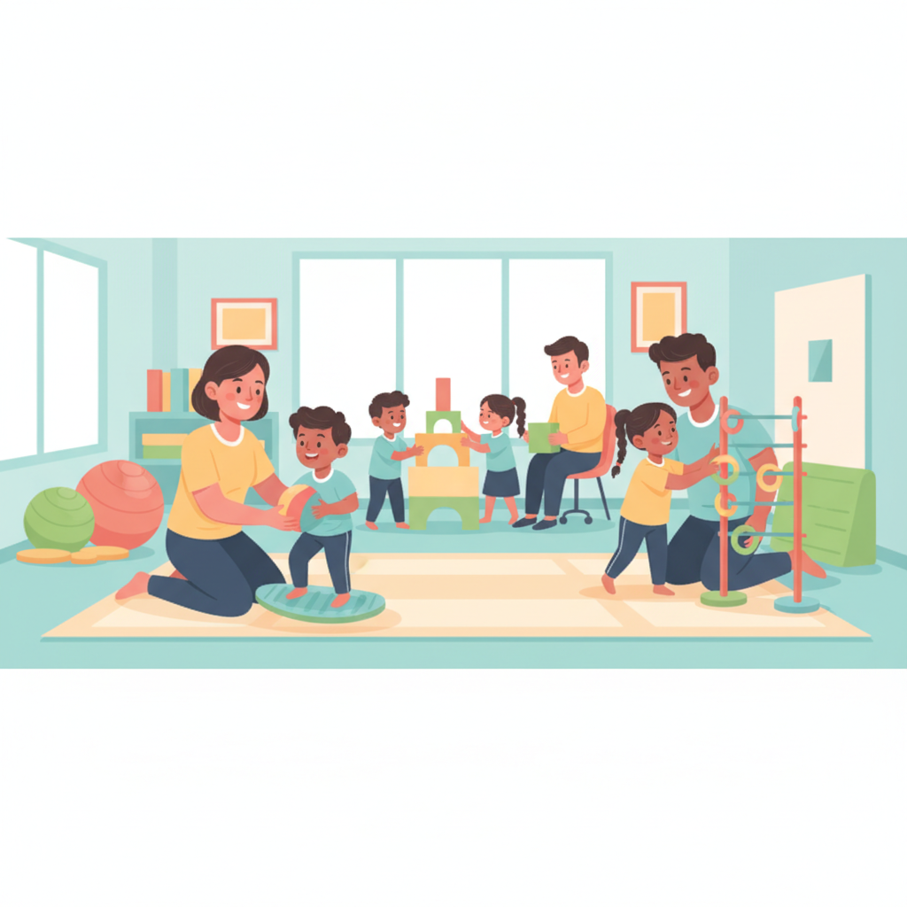 Daily living skills practice with pediatric occupational therapy