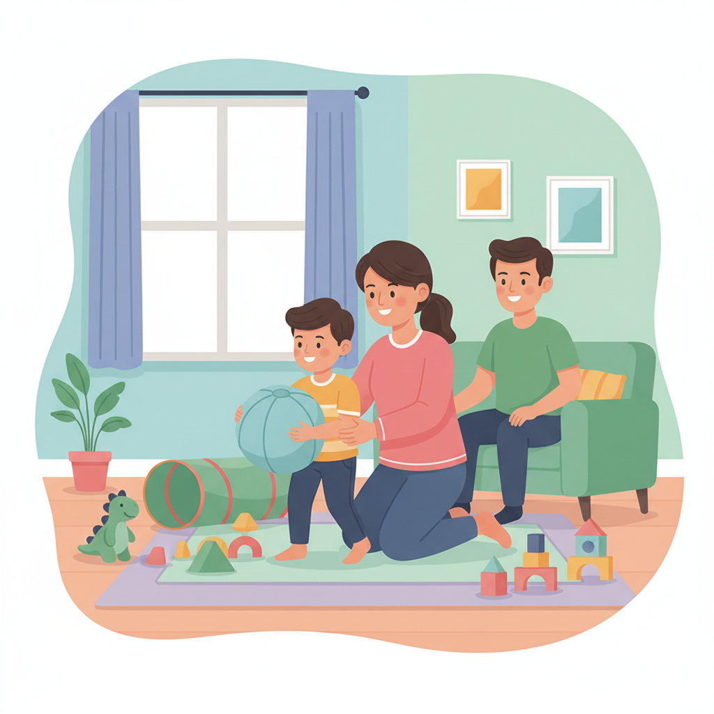 Evde oyun temelli egzersizlerle topuk teması ve dengeyi destekleme