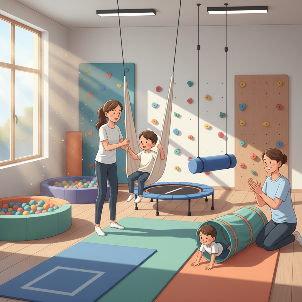 Duyu bütünleme terapisi - terapi odasında duyusal entegrasyon ekipmanları